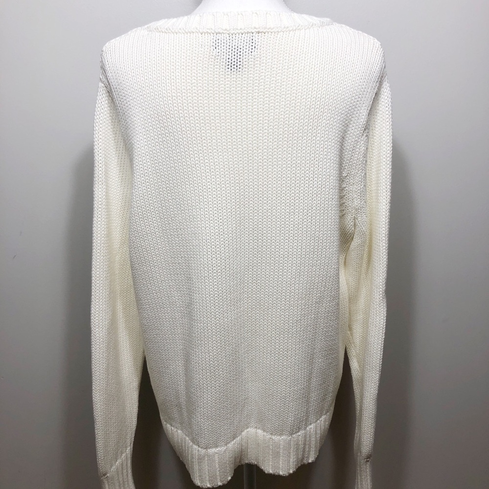 Lands’ End Drifter Chunky Cable Knit Sweater in Cream XL - Picture 2 of 6
